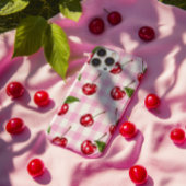 Red Cherry Pink Gingham Kariertes Muster Telefonca iPhone Hülle