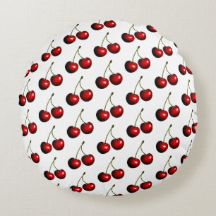 Red Cherry Round Pillow - Custom Colors Rundes Kissen