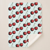 Red Cherry Sherpa Blanket Ihre Farben Sherpadecke (Vorderseite)