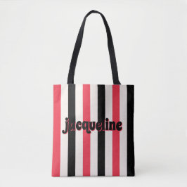 Red Cherry und Black Cabana Stripe Luxe Tasche