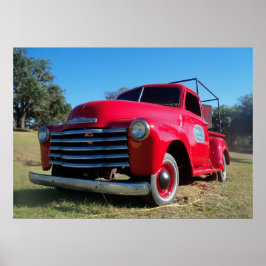 Red Chevrolet Country Lieferwagen LKW Poster Foto