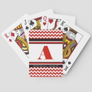 Red Chevron Personalized Playing Cards Spielkarten
