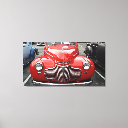 Red Chevy 1941 Coupe Triptych Canvas Print Leinwanddruck (Vorderseite)