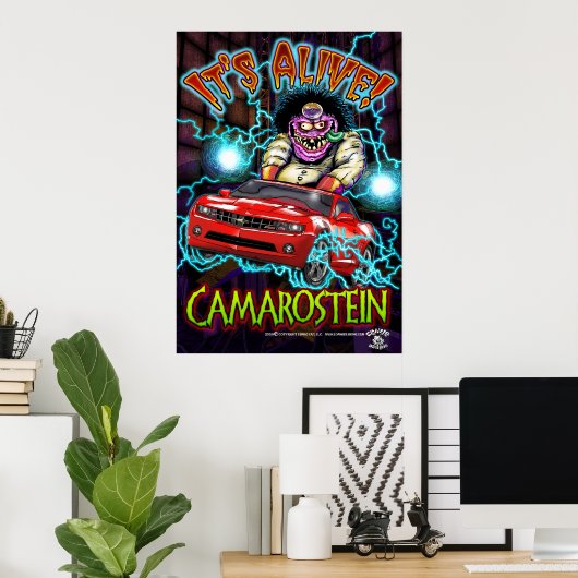 Red Chevy Camaro RS Poster (Heimbüro)