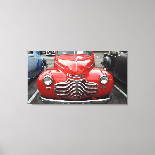 Red Chevy Coupe Leinwanddruck (Vorderseite)