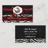 Red chic cupcake business Karten (Vorne/Hinten)