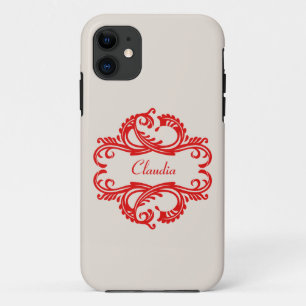 Red Chic Damask BT iPhone 5 Fall Case-Mate iPhone Hülle