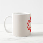 Red Chic Damask Tasse (Links)