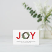 RED CHIC HOLLY BERRY JOY WREATH CHRISTMAS LOGO VISITENKARTE (Stehend Vorderseite)