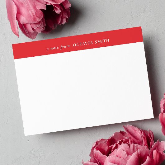 RED CHIC PERSONALISIERT FAMILIENNAME MONOGRAM MITTEILUNGSKARTE