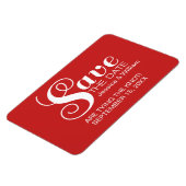 Red Chic Typografy Save the Date Magnet (Linke Seite)