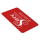Red Chic Typografy Save the Date Magnet (Rechte Seite)
