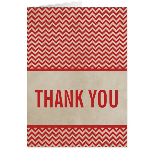 Red Chic Zickzack Danke-Card (Vorne)