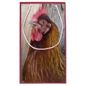 Red Chicken Hen Foto Kleine Geschenktüte (Rückseite)