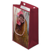 Red Chicken Hen Foto Kleine Geschenktüte (Vorderseite Schrägansicht)