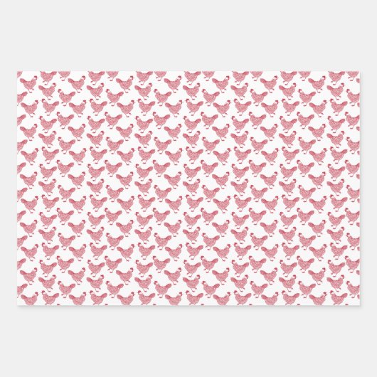 Red Chicken Hen Geschenkpapier Set (Vorderseite 3)