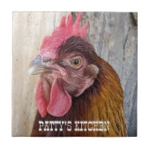 Red Chicken Hen Photo Personalized Fliese (Vorderseite)