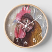 Red Chicken Hen Photo Uhr (Vorderseite)