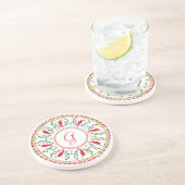 Red Chile Pepper Wreath Getränkeuntersetzer (Seite)