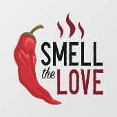 Red Chile Smell the Love Fensteraufkleber (Blatt)