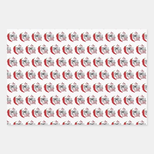 Red Chile Smell the Love Geschenkpapier Set (Vorderseite)