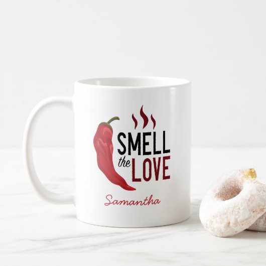 Red Chile Smell the Love Kaffeetasse (Mit Donut)