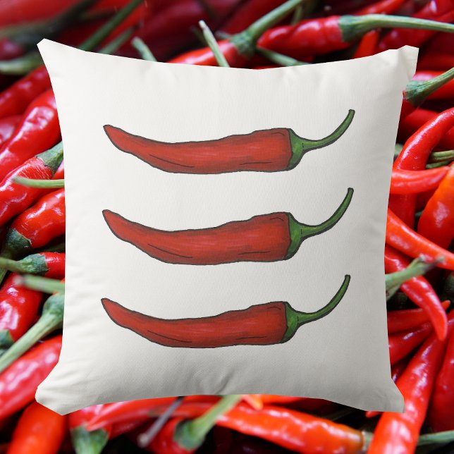 Red Chili Chile Pepper Hot Spicy Mexiko Chili Kissen (Red chili pepper pillow)