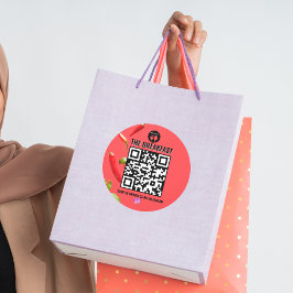 Red Chili Modern Business Instagramm Qr Code Runder Aufkleber
