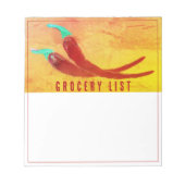 Red Chili Pepper Grocery List Notepad Notizblock (Vorderseite)