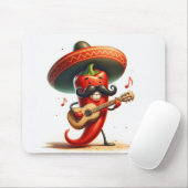 Red Chili Pepper Musician Mousepad (Mit Mouse)