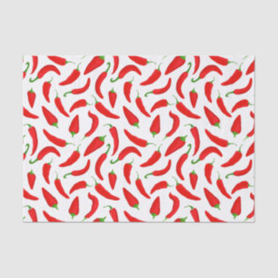 Red Chili Pepper Pattern auf Weiß Seidenpapier