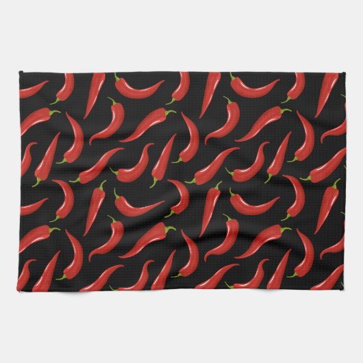 Red Chili Pepper Pattern Küchentuch (Horizontal)