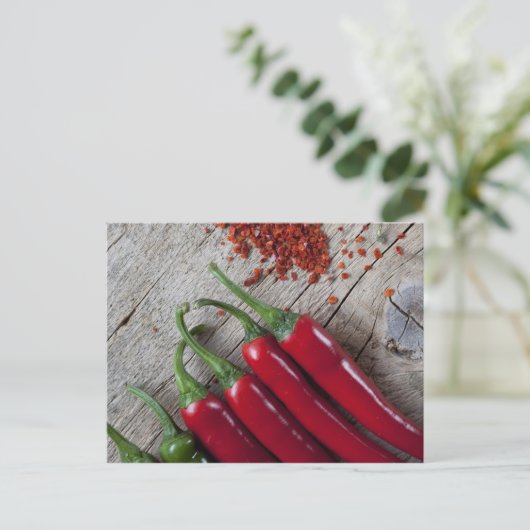 Red Chili Pepper Postkarte (Stehend Vorderseite)