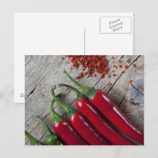 Red Chili Pepper Postkarte (Vorne/Hinten)