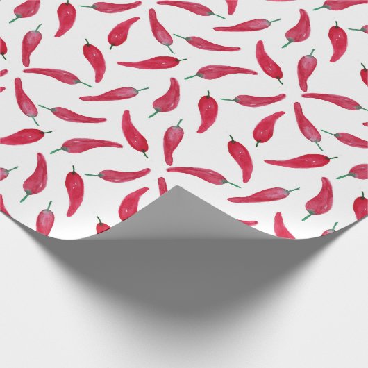 Red Chili Pepper Wrapping Paper Geschenkpapier (Ecke)