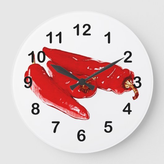 red chili peppers große wanduhr (Vorderseite)