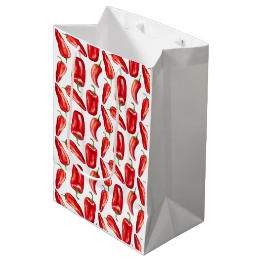Red Chili Peppers Mittlere Geschenktüte (Vorderseite Schrägansicht)