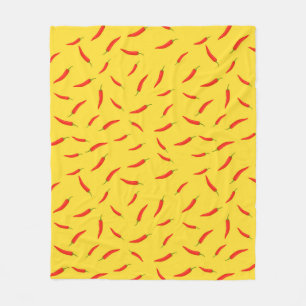 Red Chilies Pattern Fleecedecke