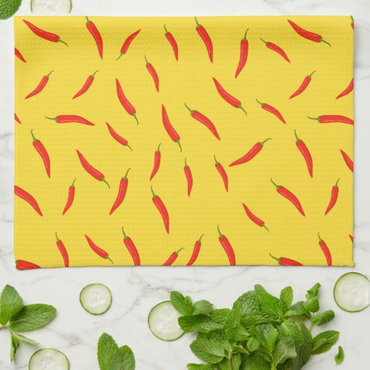 Red Chilies Pattern Geschirrtuch (Gefaltet)