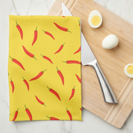 Red Chilies Pattern Geschirrtuch (Viertel Falte)