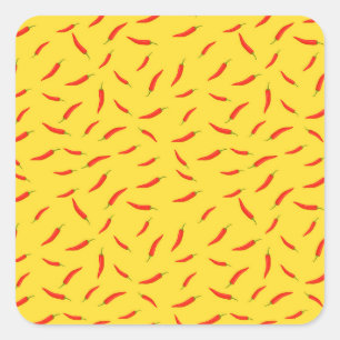 Red Chilies Pattern Quadratischer Aufkleber