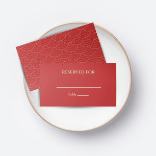 RED CHINESE CHINOISERIE WEDD PLATZKARTE