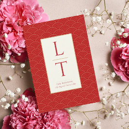 RED CHINESE CHINOISERIE WEDING INVITATION EINLADUNG