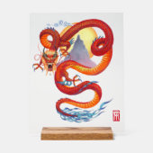 Red Chinese Dragon Acrylschild (Vorderseite)