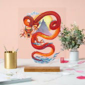 Red Chinese Dragon Acrylschild (Hochzeit)
