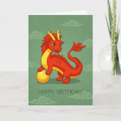 Red Chinese Dragon Birthday Blank Karte (Vorderseite)