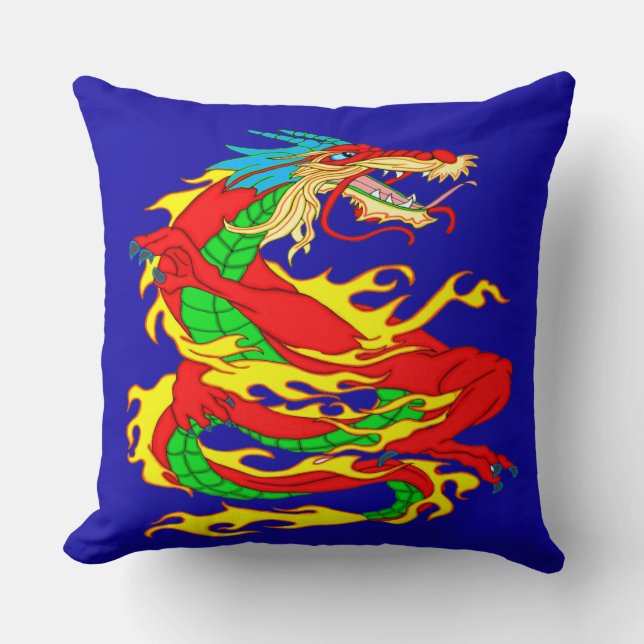 Red Chinese Dragon Kissen (Vorderseite)