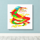 Red Chinese Dragon Leinwanddruck (Insitu (Holzboden))