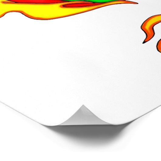 Red Chinese Dragon Poster (Ecke)