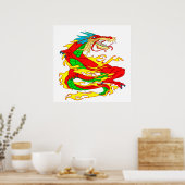 Red Chinese Dragon Poster (Küche)